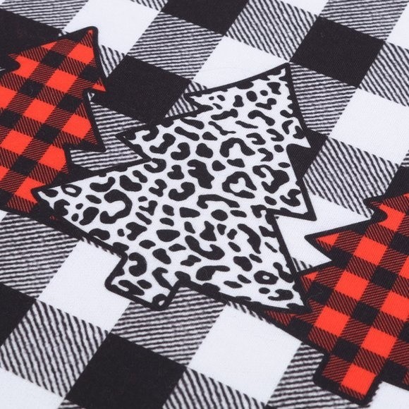 Christmas Tree Plaid Pattern Asymmetric Zip Hoodie light weight - Picture 7 of 12